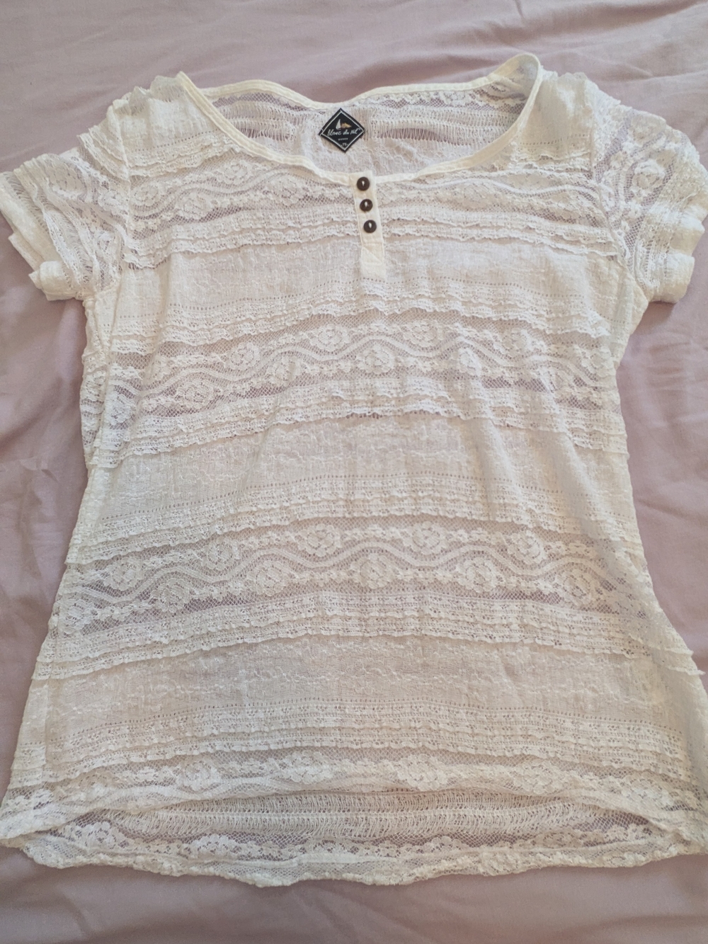 Women's Lace Blouse In Cream By Blare Du Nil